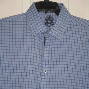 English Laundry Mens L/S Blue Stretch Dress Shirt - Size 17.5/34 or XL